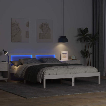 Struttura del letto Bianco 140 x 200 cm Pino massello