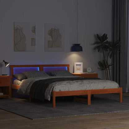 Struttura del letto Marrone cerato 140 x 200 cm Pino massello | homemem39
