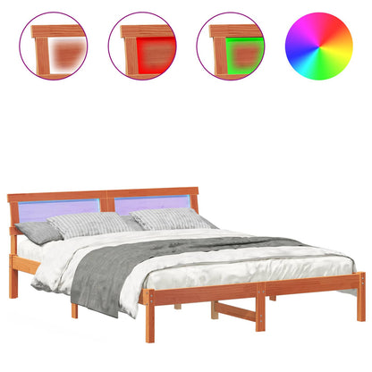 Struttura del letto Marrone cerato 140 x 200 cm Pino massello