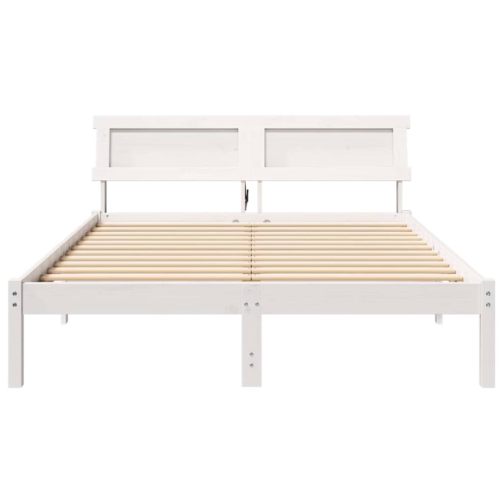 Struttura del letto Bianco 140 x 190 cm Legno di pino massello | homemem39