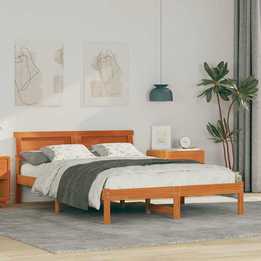 Struttura del letto Marrone cerato 140 x 190 cm Pino massello | homemem39