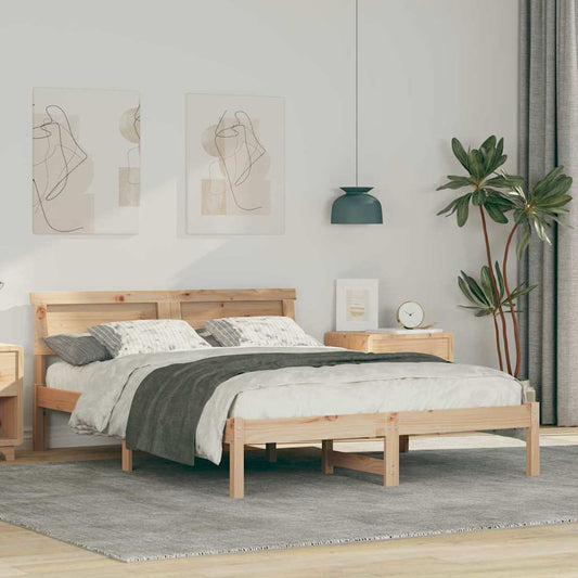 Struttura del letto Marrone 135 x 190 cm Pino massello | homemem39