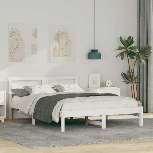 Struttura del letto Bianco 135 x 190 cm Pino massello | homemem39