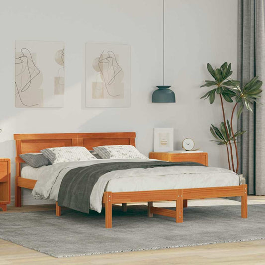 Struttura del letto Marrone cerato 135 x 190 cm Pino massello | homemem39
