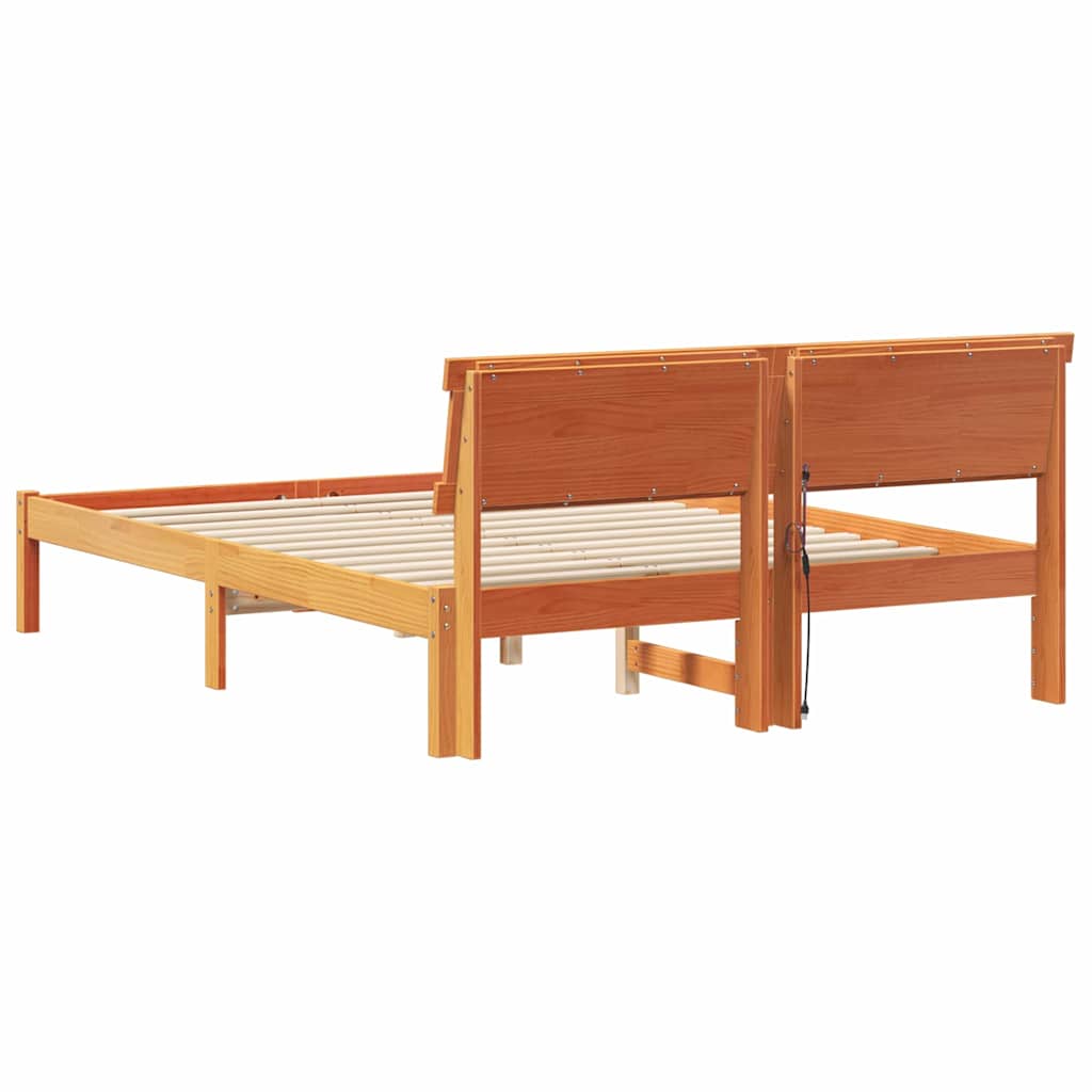 Struttura del letto Marrone cerato 135 x 190 cm Pino massello | homemem39
