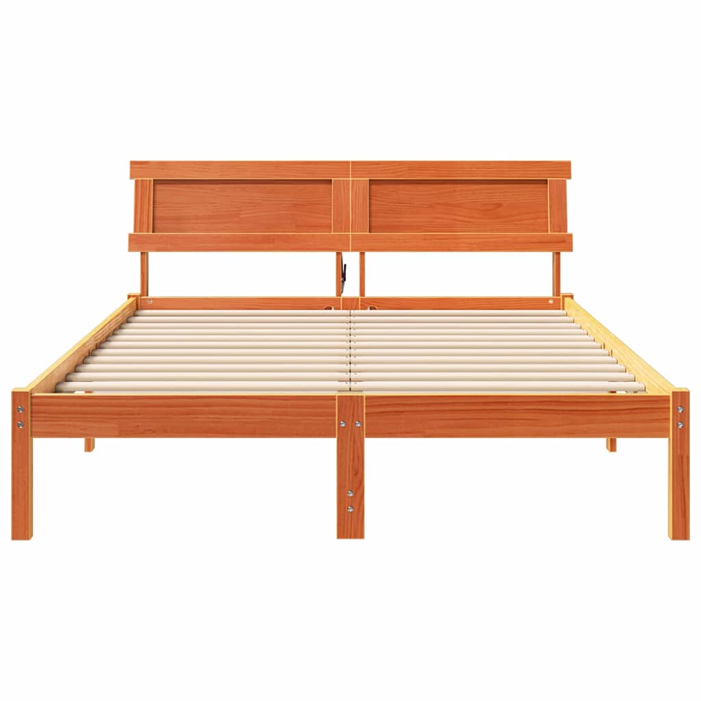 Struttura del letto Marrone cerato 135 x 190 cm Pino massello | homemem39