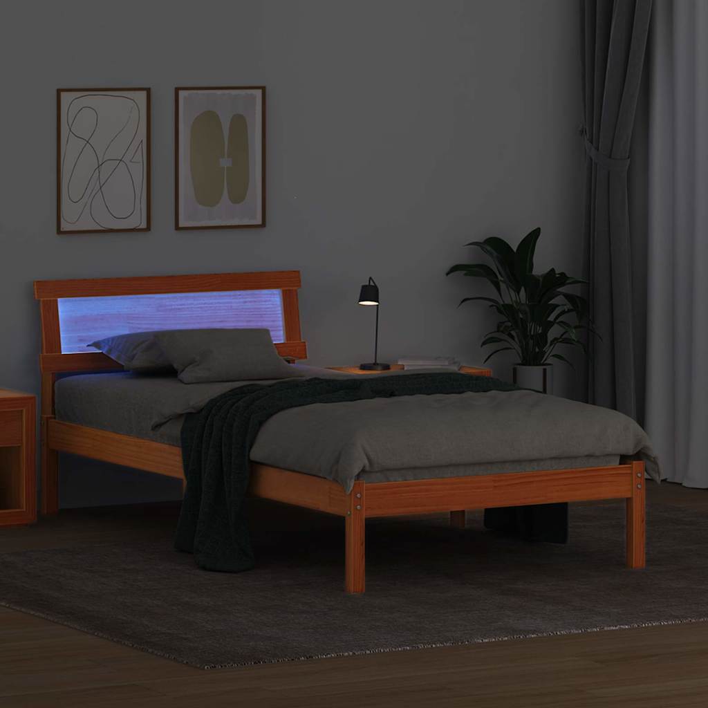 Struttura del letto Marrone cerato 100 x 200 cm Pino massello | homemem39