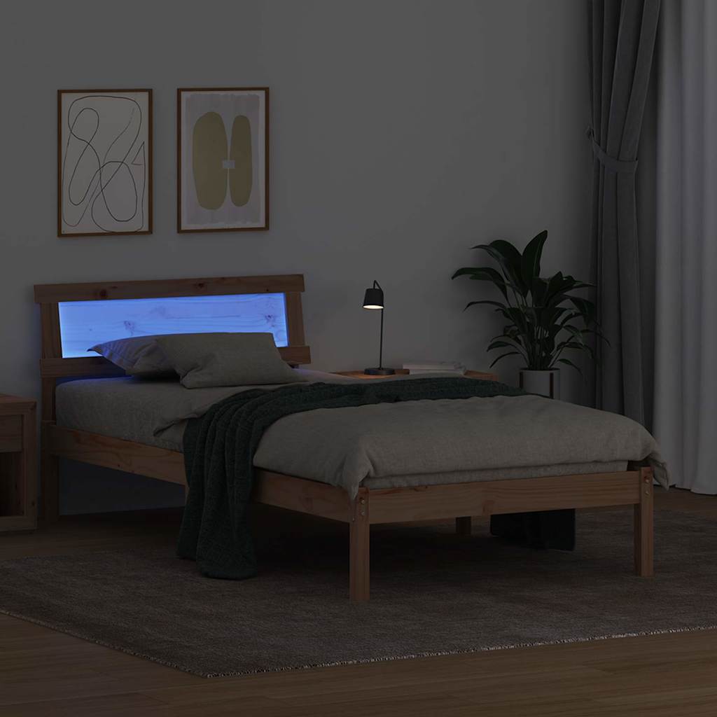 Struttura del letto Marrone 90 x 200 cm Pino massello | homemem39