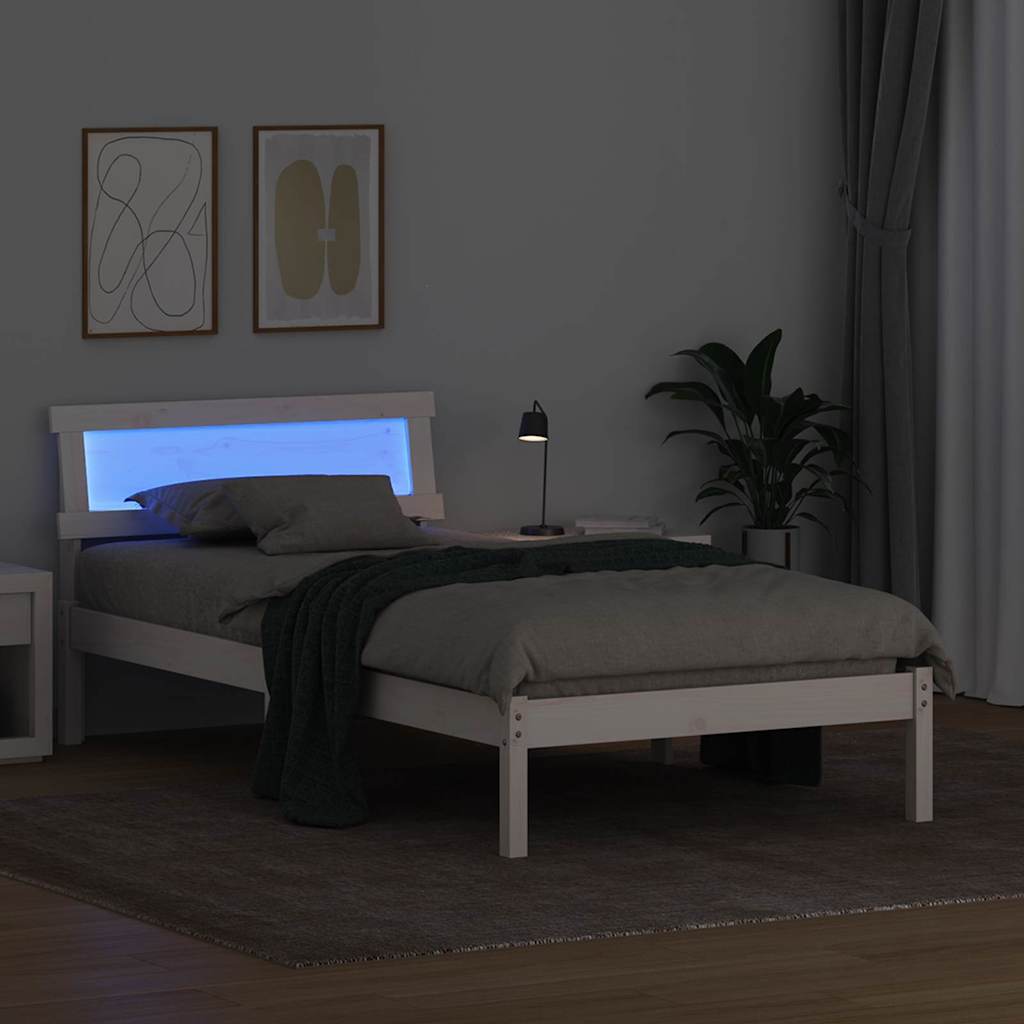 Struttura del letto Bianco 90 x 200 cm Pino massello | homemem39