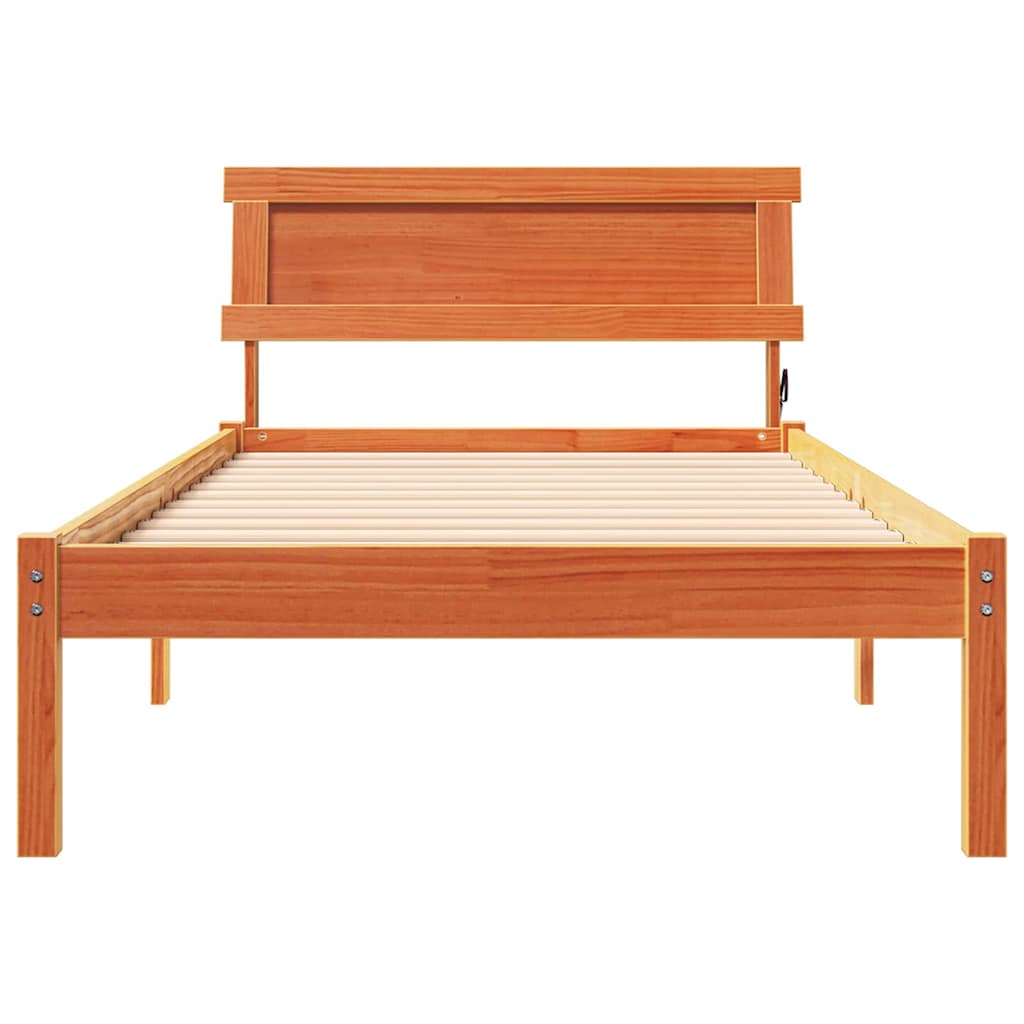 Struttura del letto Marrone cerato 90 x 190 cm Pino massello | homemem39