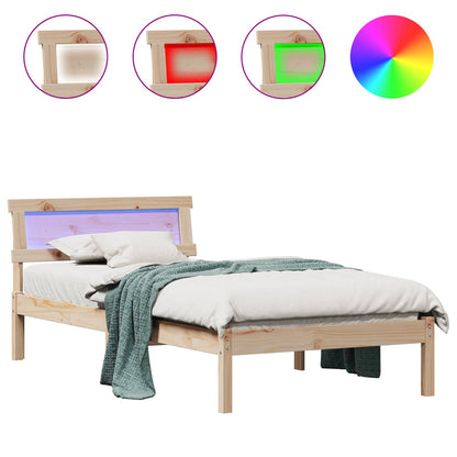 Struttura del letto Marrone 75 x 190 cm Pino massello