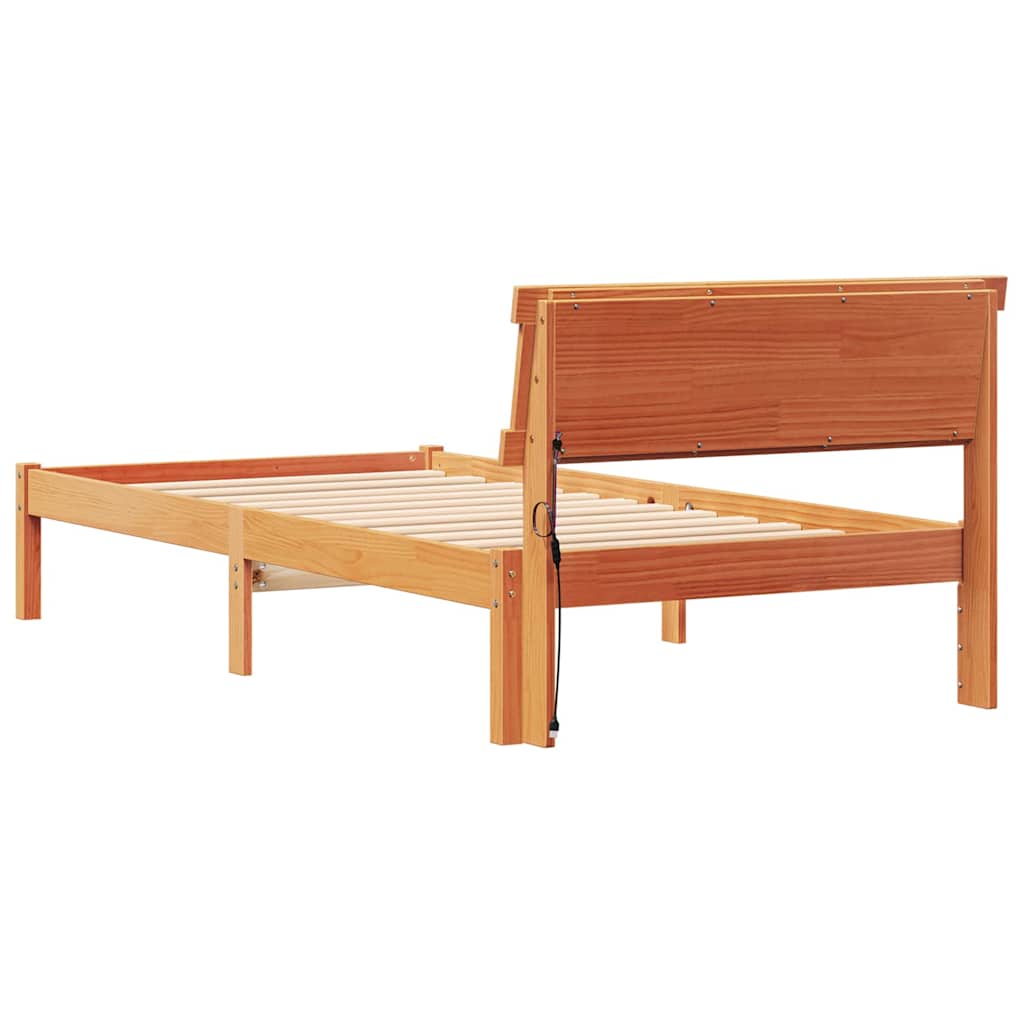 Struttura del letto Marrone cerato 75 x 190 cm Pino massello | homemem39