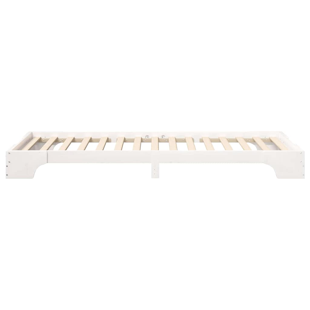 Struttura letto a terra Bianco 90 x 210 cm legno
