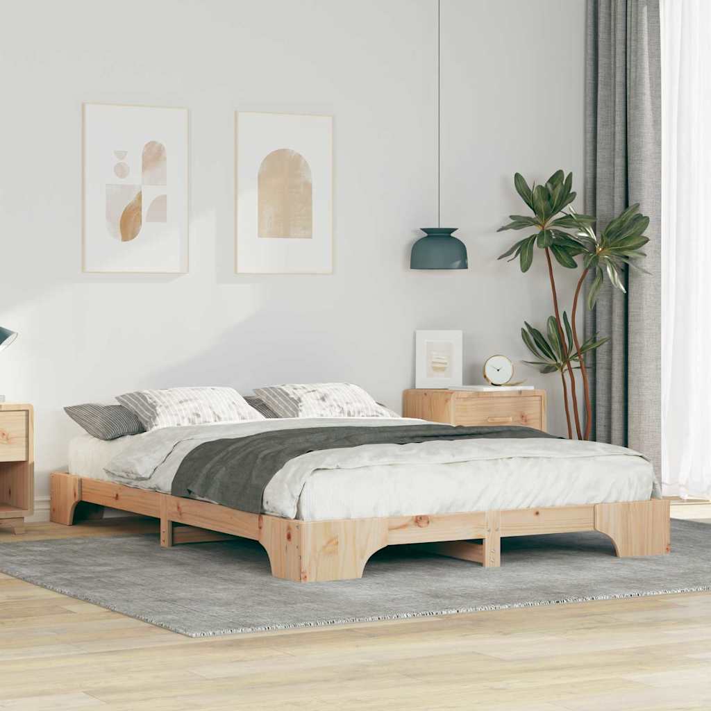 Struttura del letto Marrone 140 x 210 cm Pino massello | homemem39