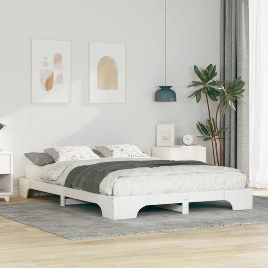 Struttura del letto Bianco 140 x 210 cm Pino massello