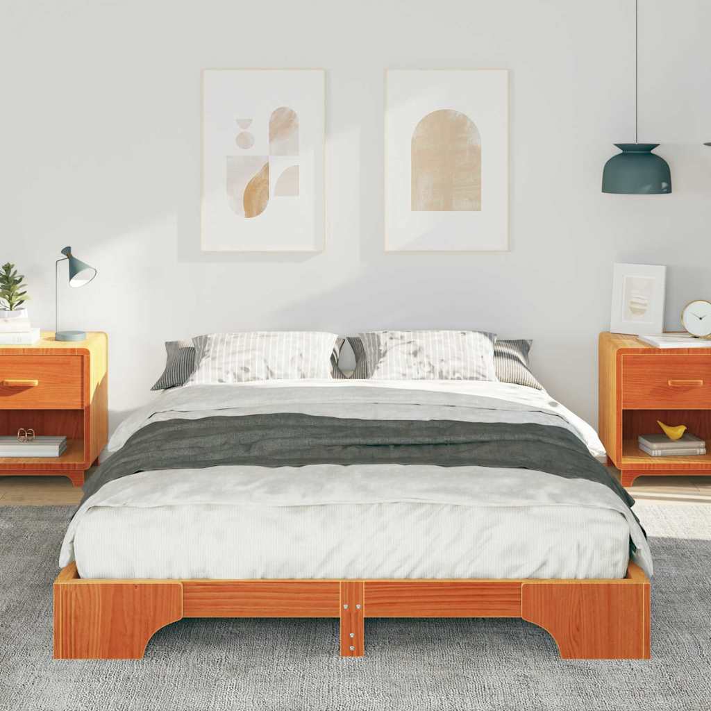 Struttura del letto Marrone 140 x 210 cm Pino massello | homemem39