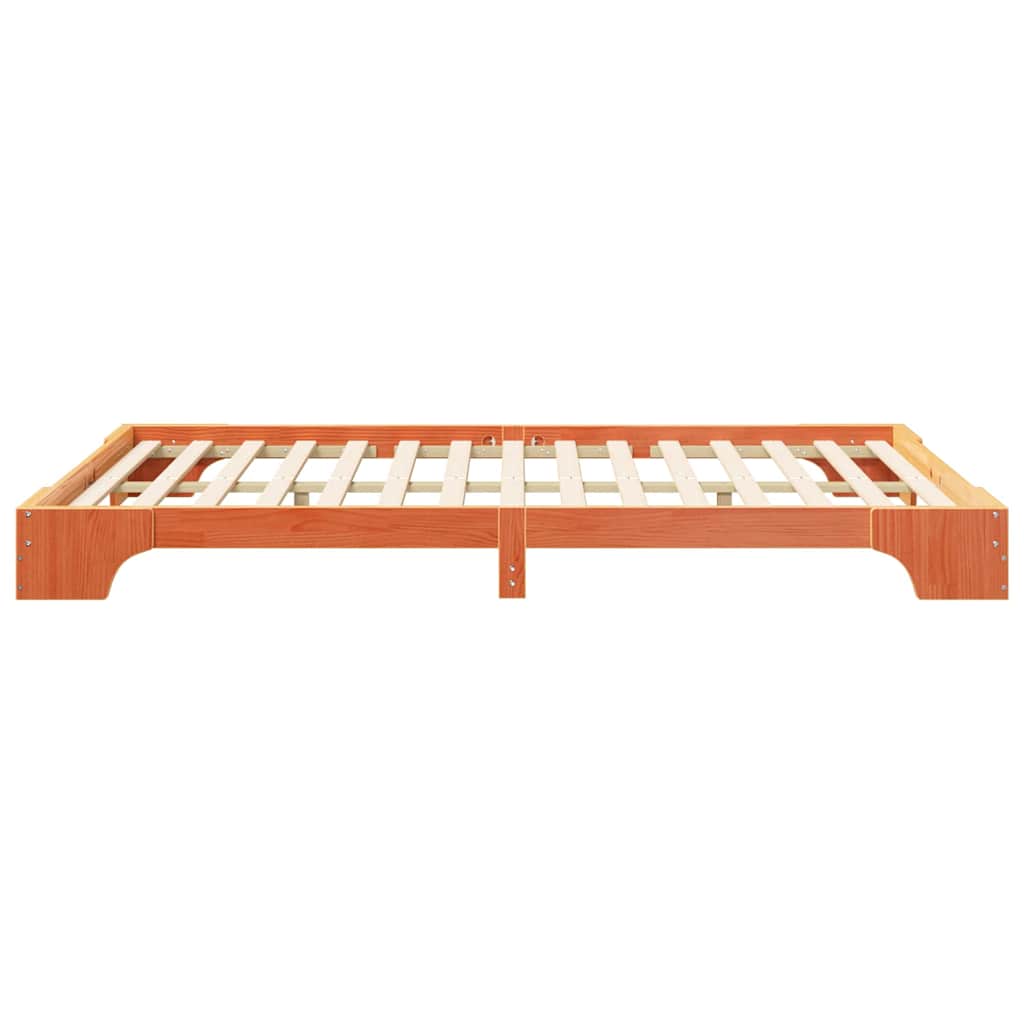 Struttura del letto Marrone 140 x 210 cm Pino massello | homemem39