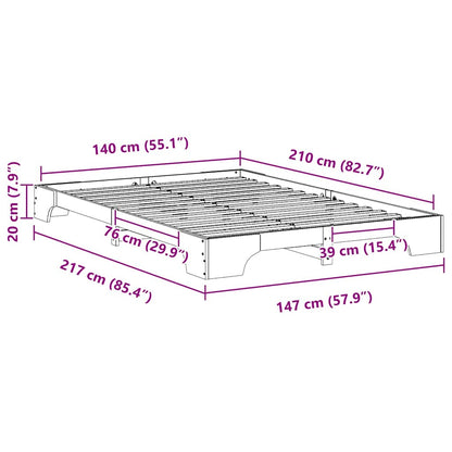 Struttura del letto Marrone 140 x 210 cm Pino massello | homemem39
