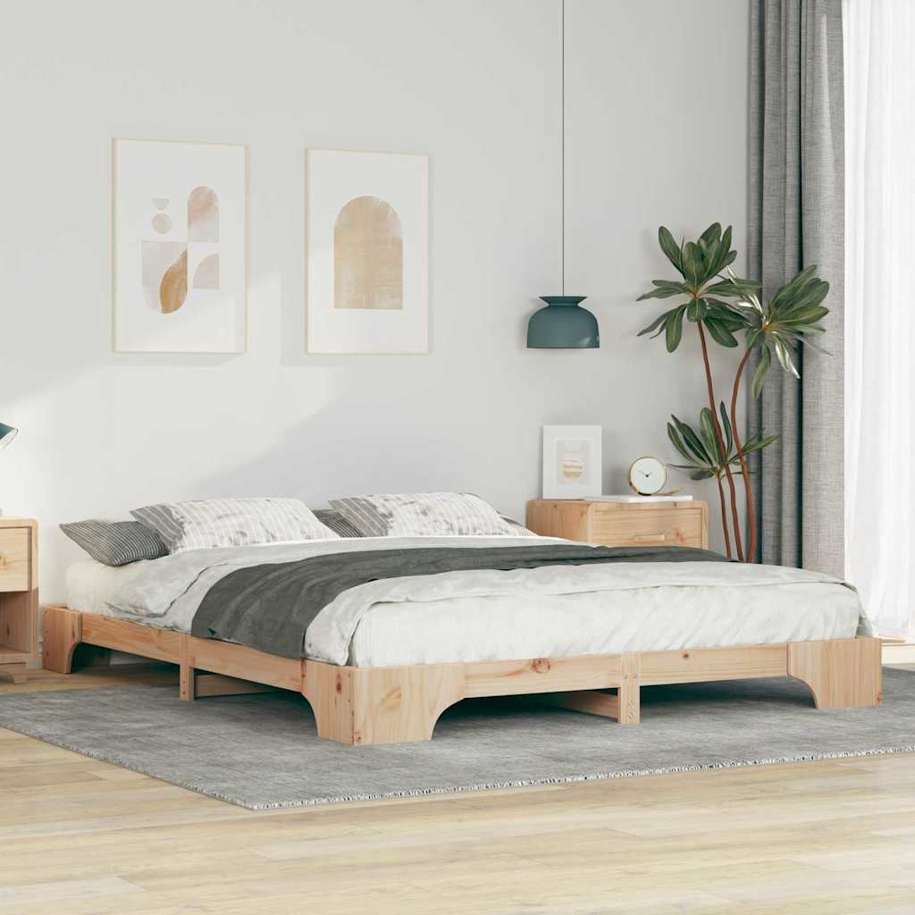 Struttura del letto Marrone 160 x 210 cm Pino massello | homemem39