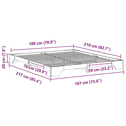 Struttura del letto Marrone 180 x 210 cm Pino massello