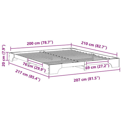 Struttura del letto Bianco 200 x 210 cm Pino massello