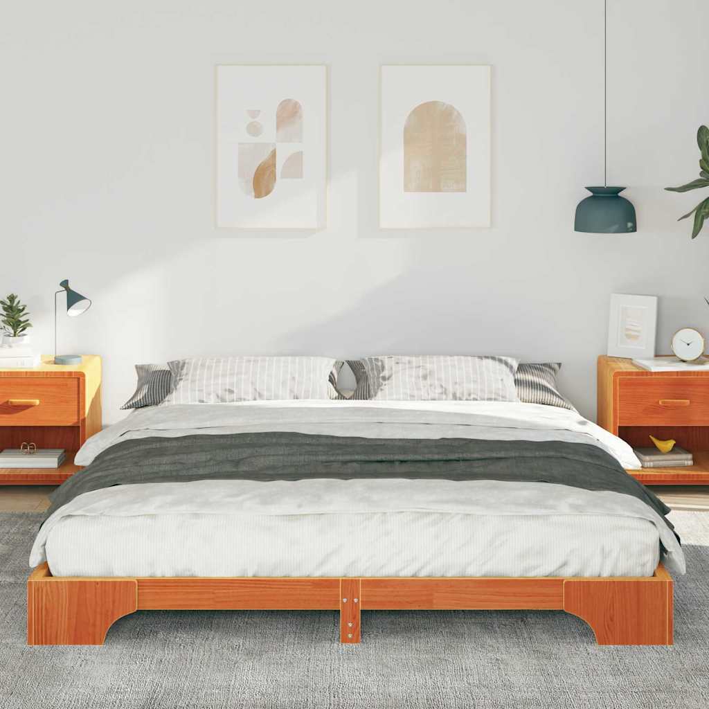 Struttura del letto Marrone 200 x 210 cm Pino massello | homemem39