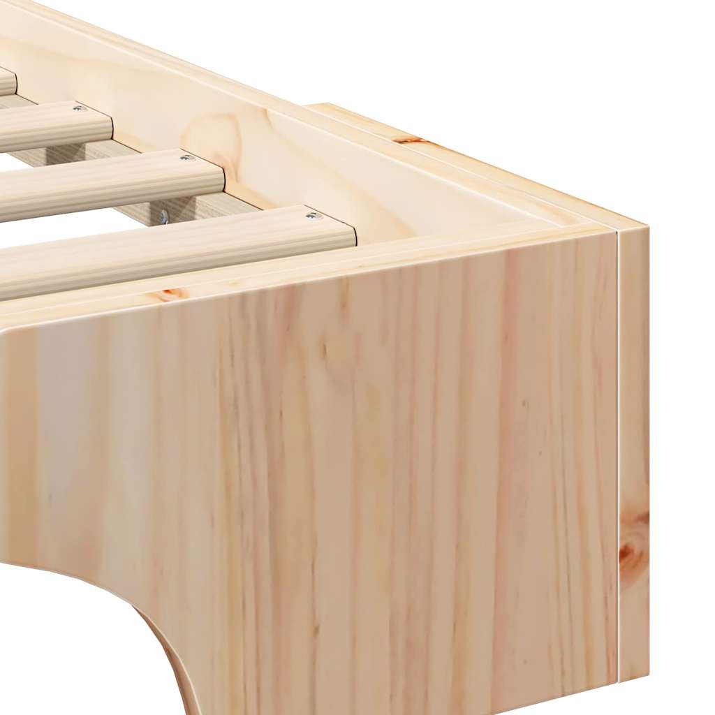 Struttura del letto Marrone 100 x 220 cm Pino massello | homemem39