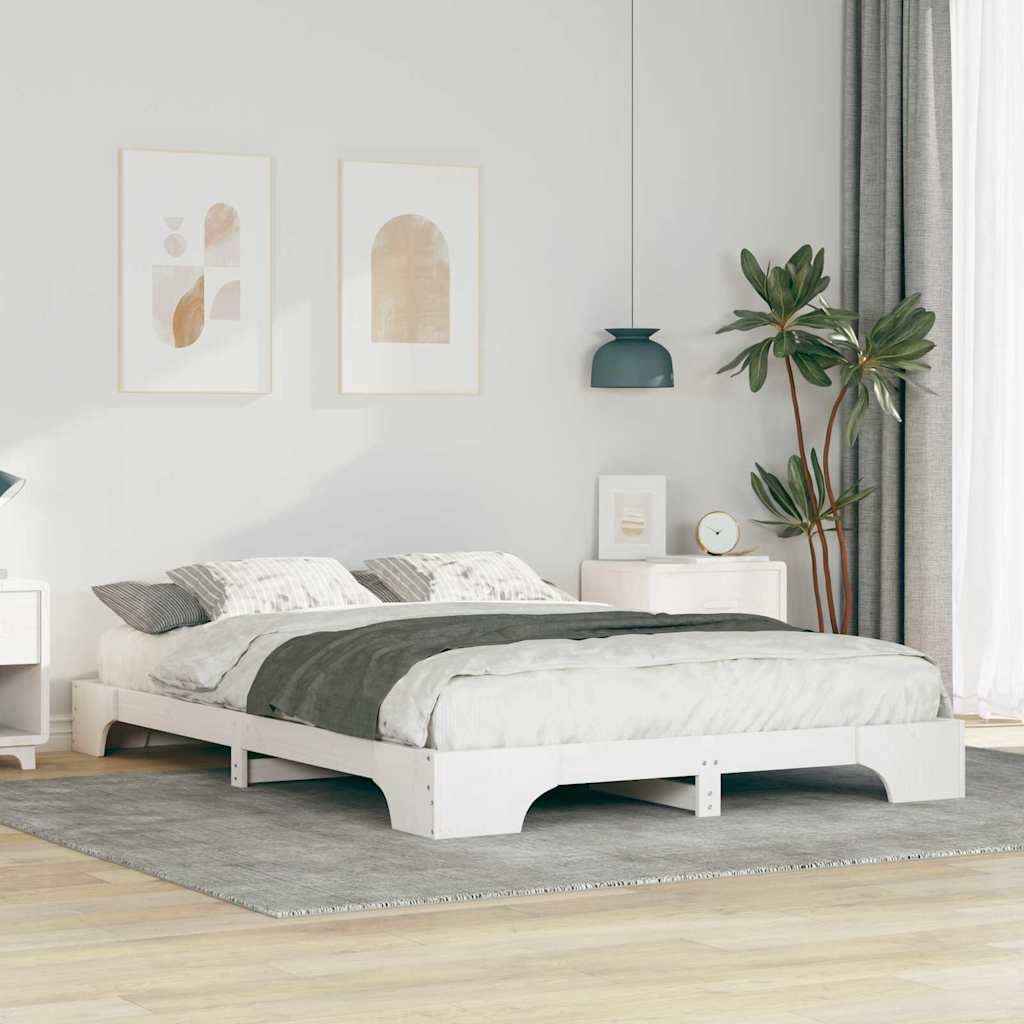 Struttura del letto Bianco 140 x 220 cm Pino massello | homemem39