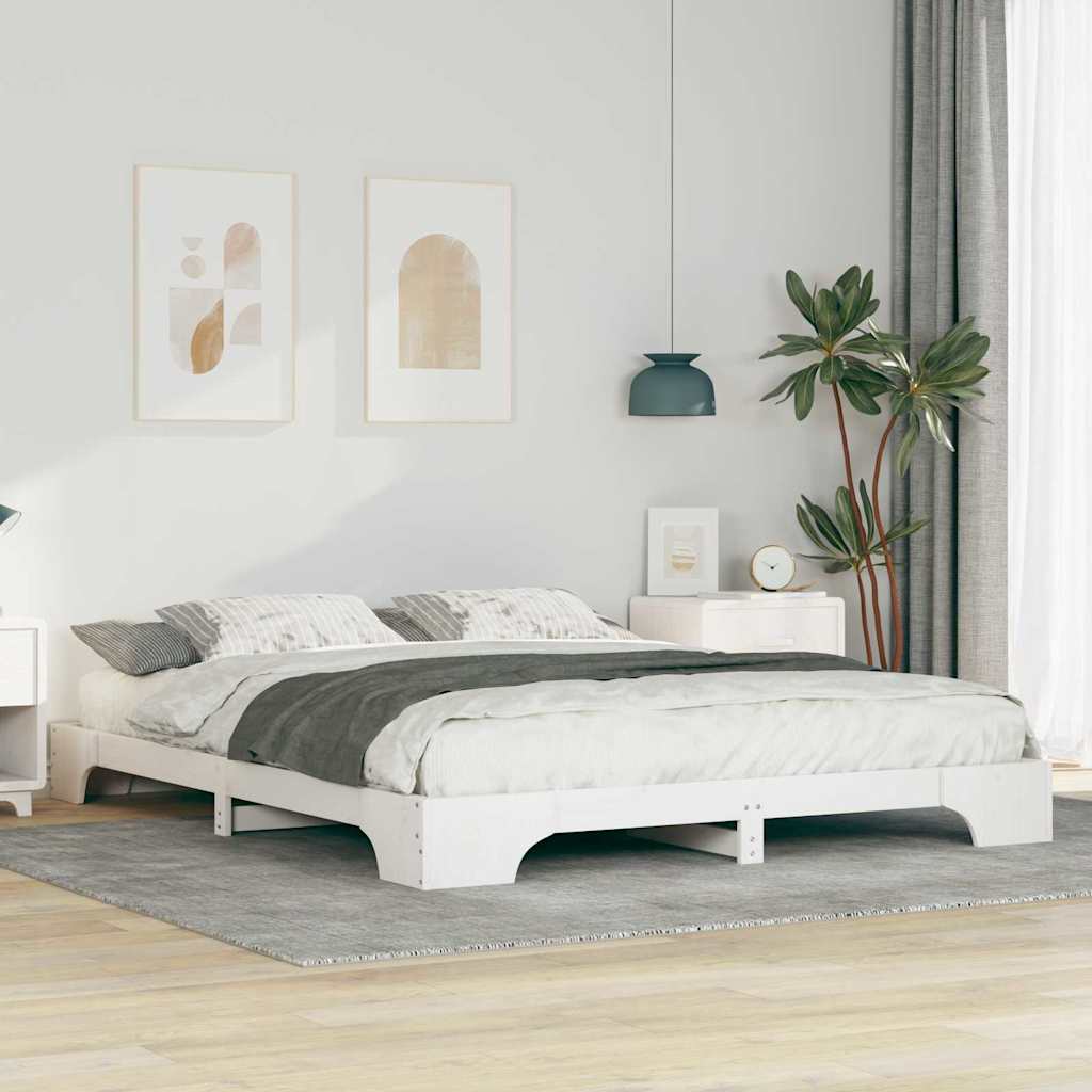 Struttura del letto Bianco 160 x 220 cm Pino massello | homemem39