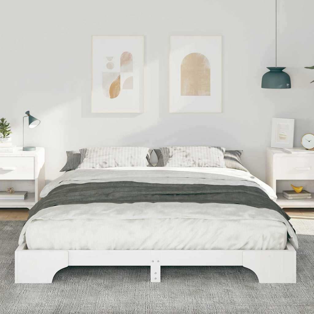 Struttura del letto Bianco 160 x 220 cm Pino massello | homemem39