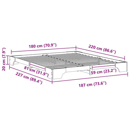 Struttura del letto Marrone 180 x 220 cm Pino massello | homemem39