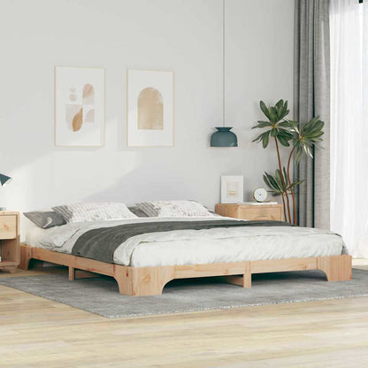 Struttura del letto Marrone 200 x 220 cm Pino massello