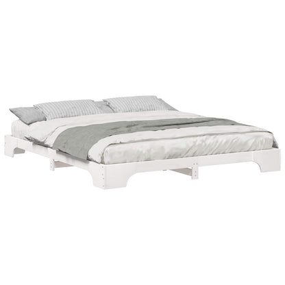 Struttura del letto Bianco 200 x 220 cm Pino massello