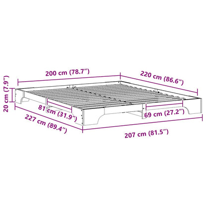 Struttura del letto Marrone 200 x 220 cm Pino massello