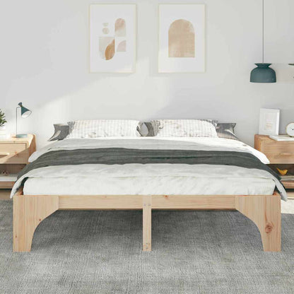 Struttura del letto Marrone 200 x 200 cm Pino massello | homemem39