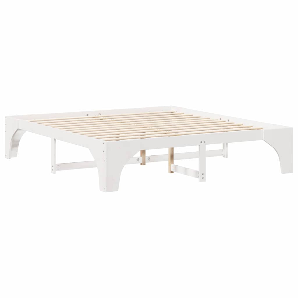 Struttura del letto Bianco 200 x 200 cm Pino massello | homemem39