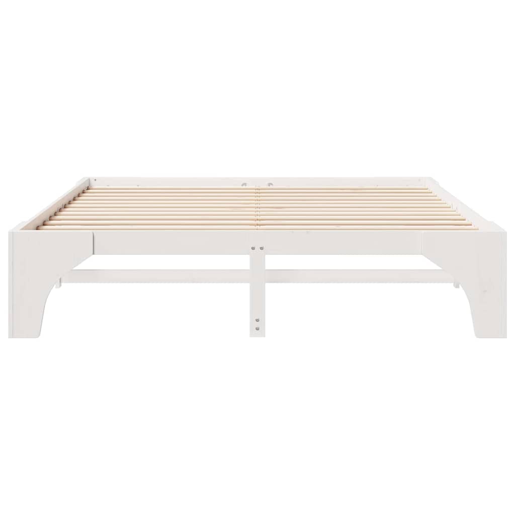 Struttura del letto Bianco 200 x 200 cm Pino massello | homemem39
