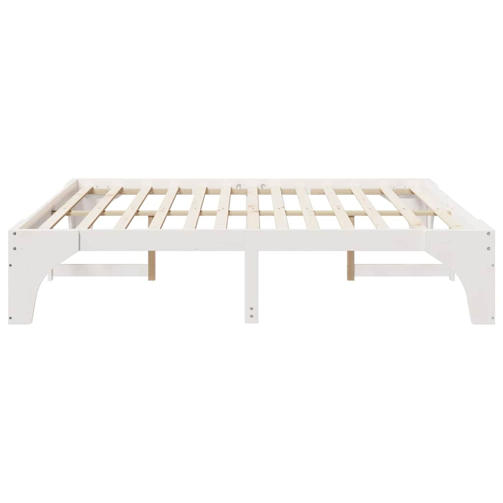 Struttura del letto Bianco 200 x 200 cm Pino massello | homemem39