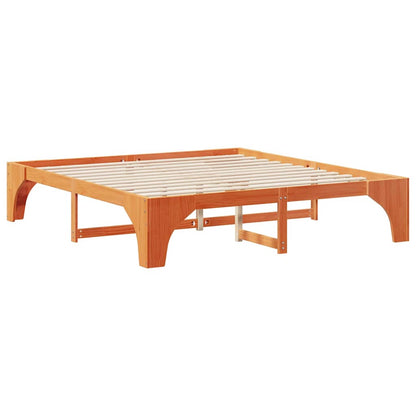 Struttura del letto Marrone 200 x 200 cm Pino massello
