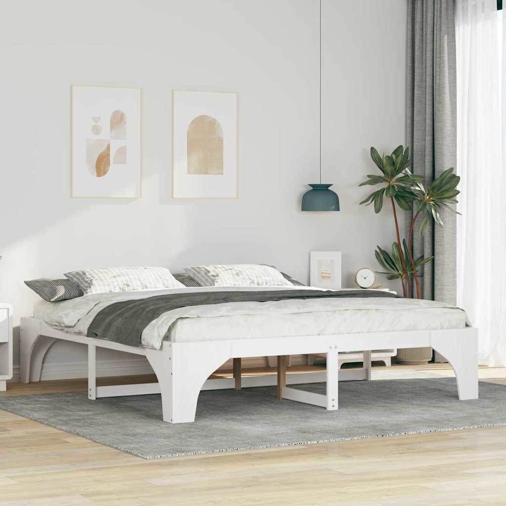 Struttura del letto Bianco 180 x 200 cm Pino massello