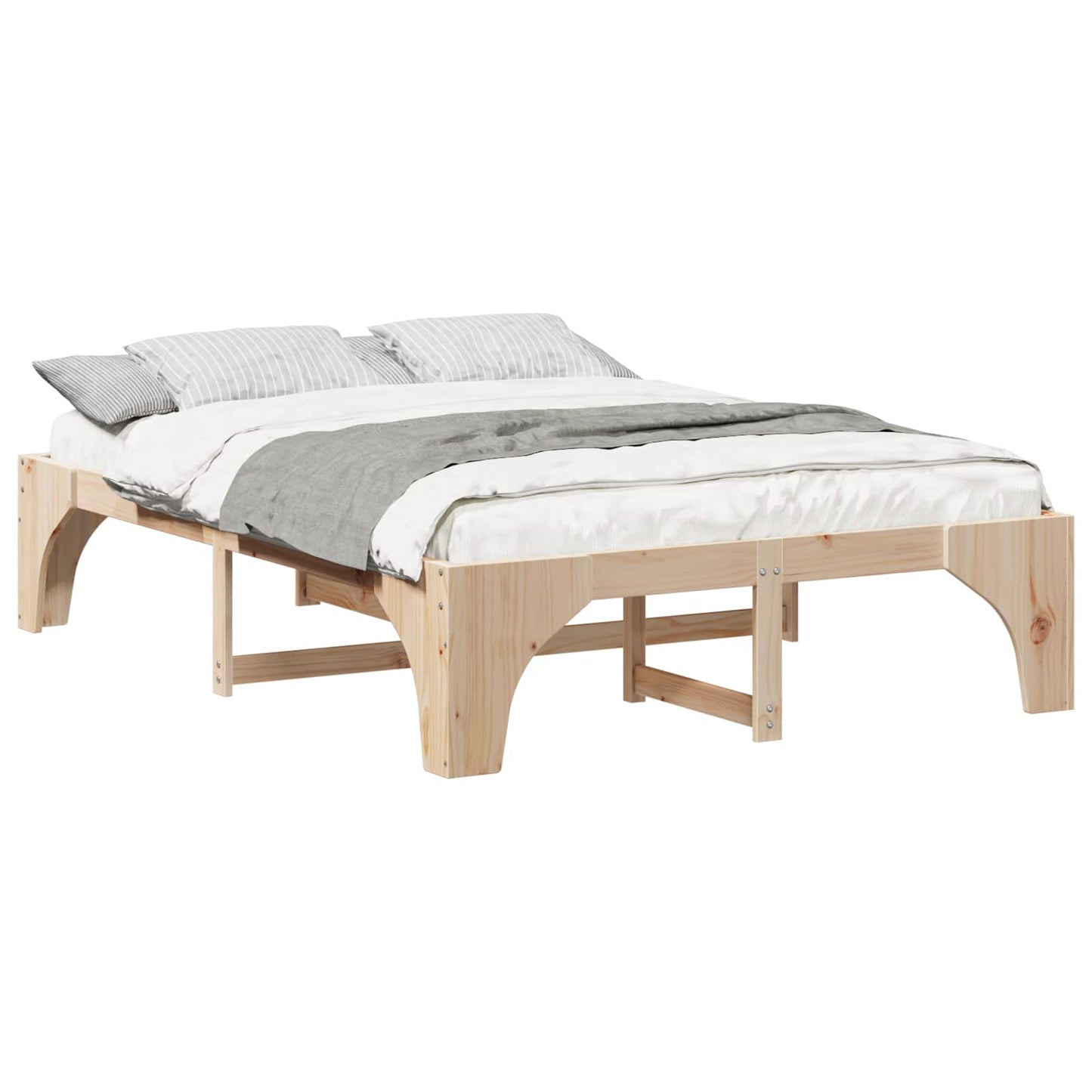 Struttura del letto Marrone 160 x 200 cm Pino massello