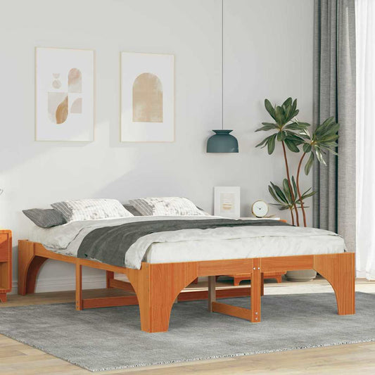Struttura del letto Marrone 150 x 200 cm Pino massello | homemem39