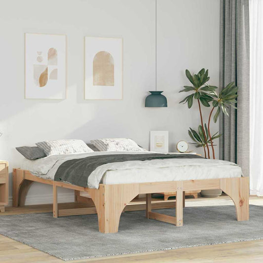 Struttura del letto Marrone 140 x 200 cm Pino massello | homemem39