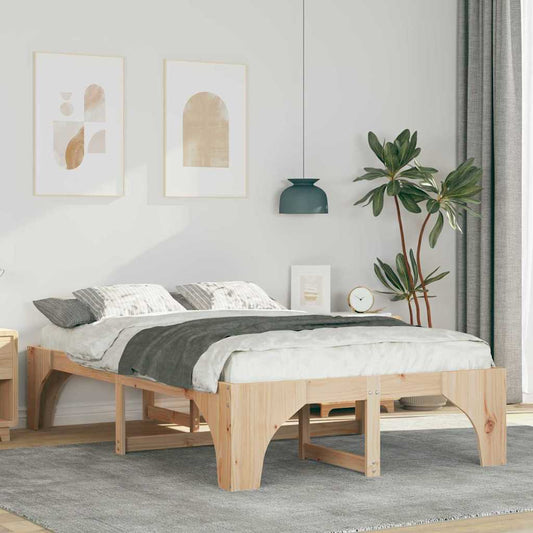 Struttura del letto Marrone 140 x 190 cm Pino massello | homemem39