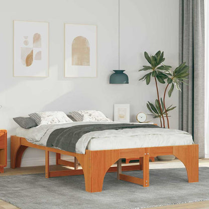 Struttura letto a terra Marrone 135 x 190 cm Legno di pino