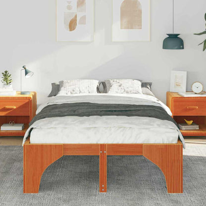 Struttura letto a terra Marrone 135 x 190 cm Legno di pino