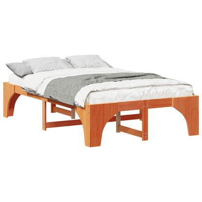 Struttura letto a terra Marrone 135 x 190 cm Legno di pino