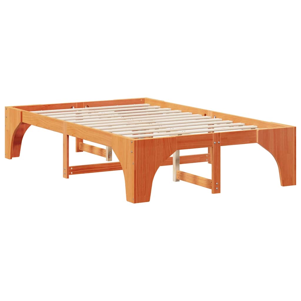 Struttura del letto Marrone 135 x 190 cm Pino massello | homemem39