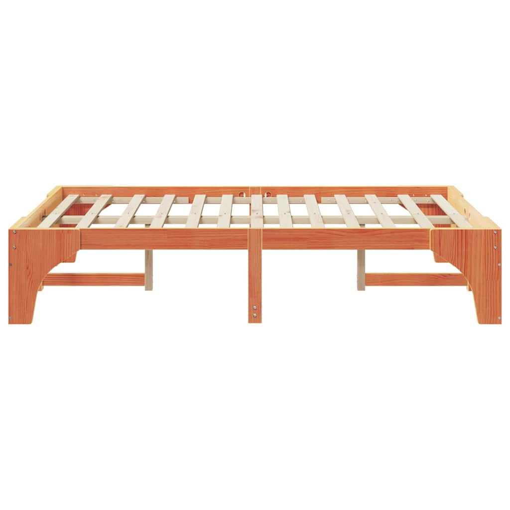 Struttura letto a terra Marrone 135 x 190 cm Legno di pino