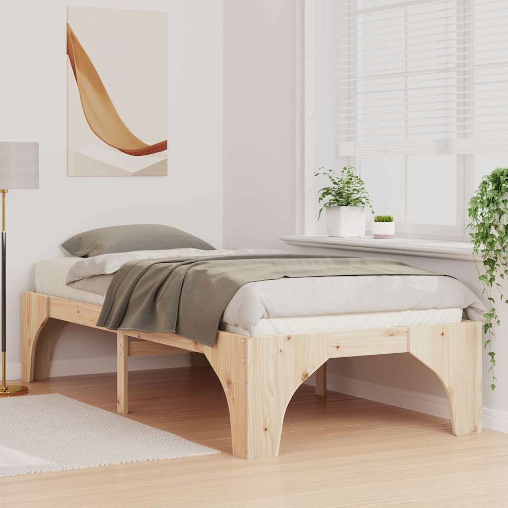 Struttura del letto Marrone 90 x 190 cm Pino massello | homemem39
